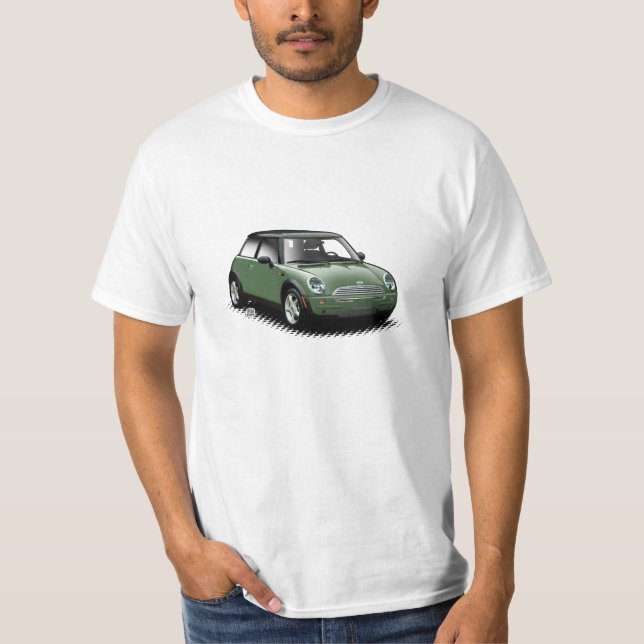 British Racing Green Modern Mini Car T-Shirt (Front)