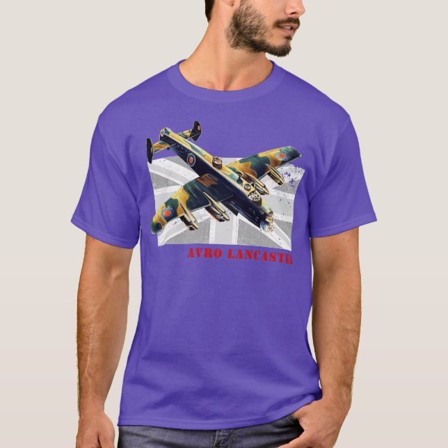 British RAF Avro Lancaster Bomber WW2 Aircraft T-Shirt (Front)