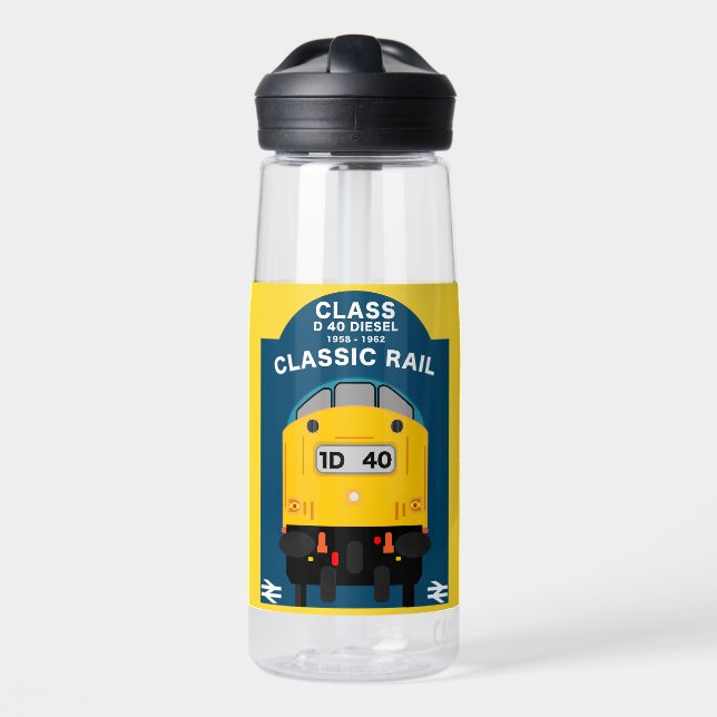 British Rail Train Enthusiast Water Bottle (Front)
