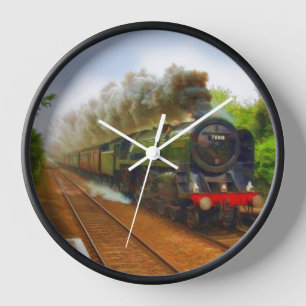 British Railway Steam Train for Trainspotters Art Clock