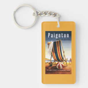British Railways Beach Chair and Ball Poster Key Ring