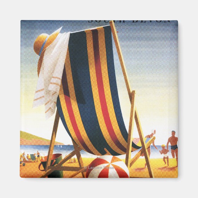 British Railways Beach Chair and Ball Poster Magnet (Front)