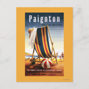 British Railways Beach Chair and Ball Poster Postcard