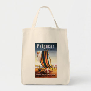 British Railways Beach Chair and Ball Poster Tote Bag