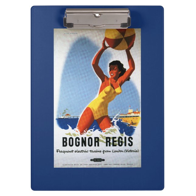 British Railways Girl and Beachball Poster Clipboard (Front)