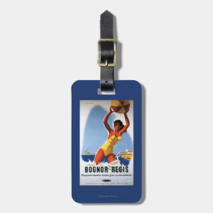 British Railways Girl and Beachball Poster Luggage Tag