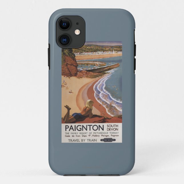 British Railways Girl Looking over a Cliff Case-Mate iPhone Case (Back)