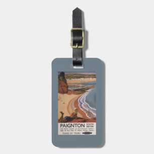 British Railways Girl Looking over a Cliff Luggage Tag