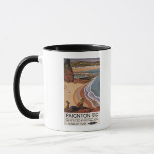 British Railways Girl Looking over a Cliff Mug