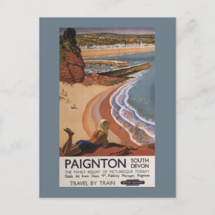 British Railways Girl Looking over a Cliff Postcard