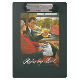 British Railways Relax by Rail Poster Clipboard