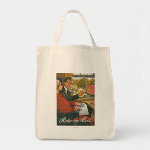 British Railways Relax by Rail Poster Tote Bag