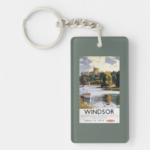 British Railways Windsor Castle Thames Poster Key Ring