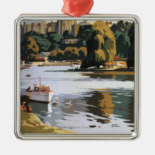 British Railways Windsor Castle Thames Poster Metal Tree Decoration