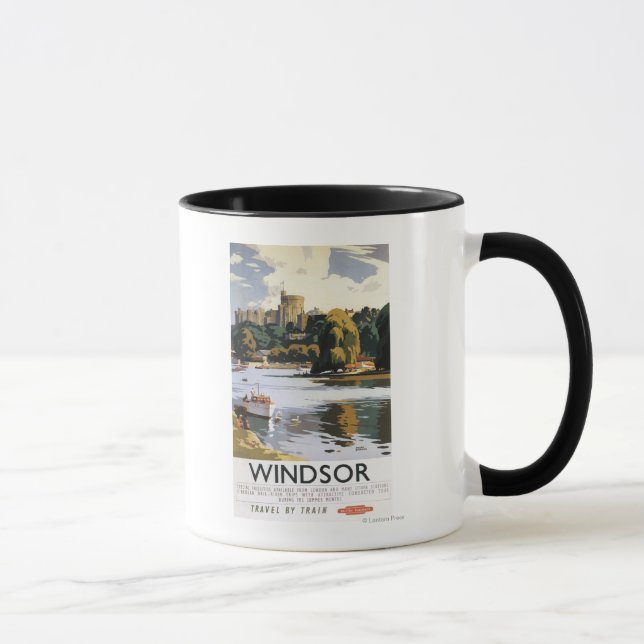 British Railways Windsor Castle Thames Poster Mug (Right)