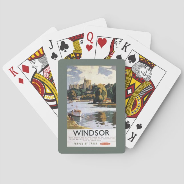 British Railways Windsor Castle Thames Poster Playing Cards (Back)