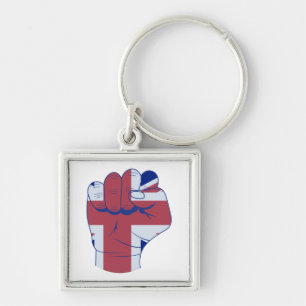 British Raised Fist Key Ring