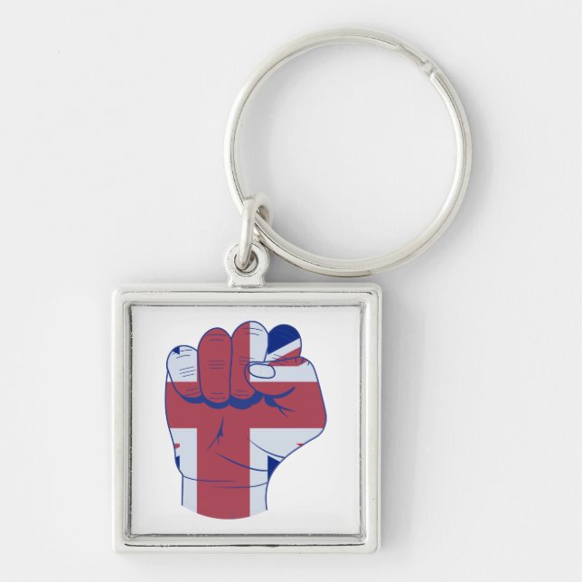 British Raised Fist Key Ring (Front)