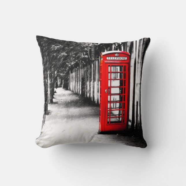 British Red Telephone Box from London Cushion (Front)