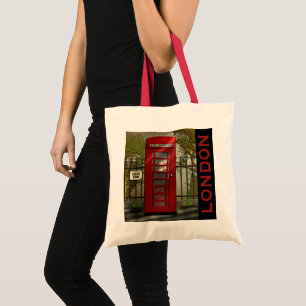 British Red Telephone Box London Tote Bag