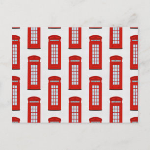 British Red Telephone Box Pattern Postcard