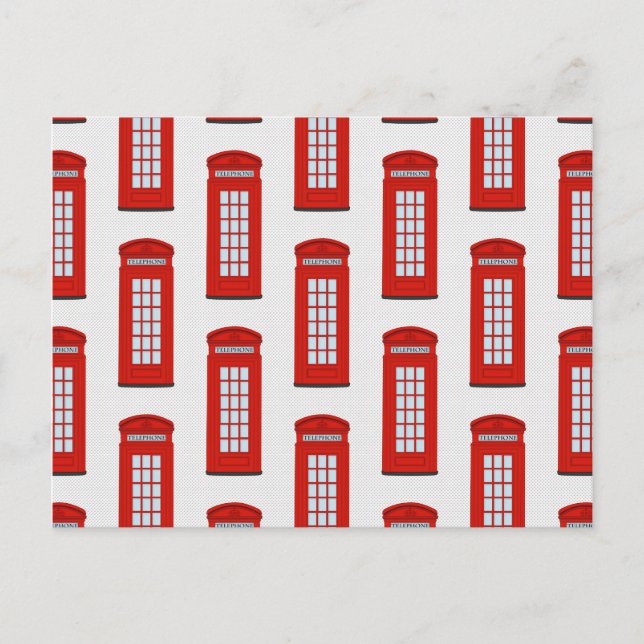 British Red Telephone Box Pattern Postcard (Front)