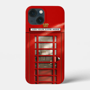 British Red Telephone Box Personalised iPhone 13 Mini Case