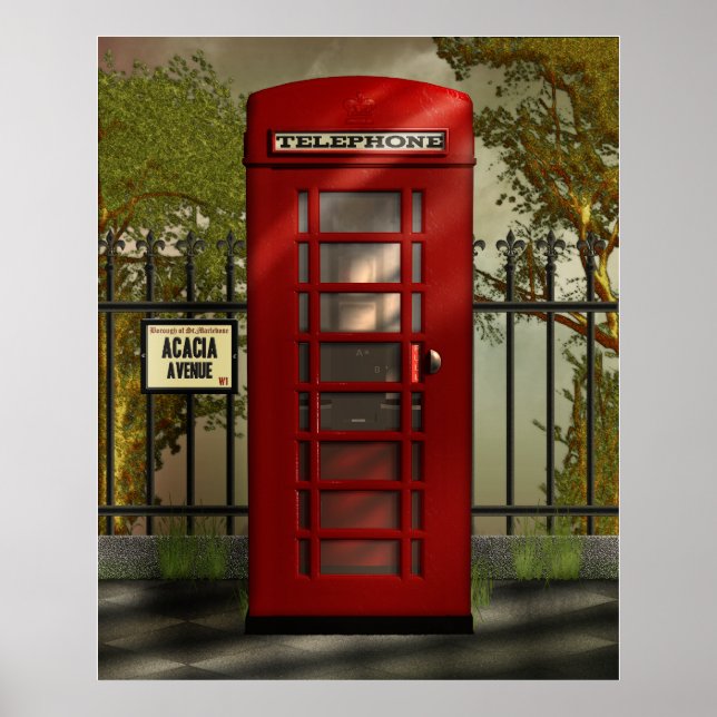 British Red Telephone Box Print (Front)