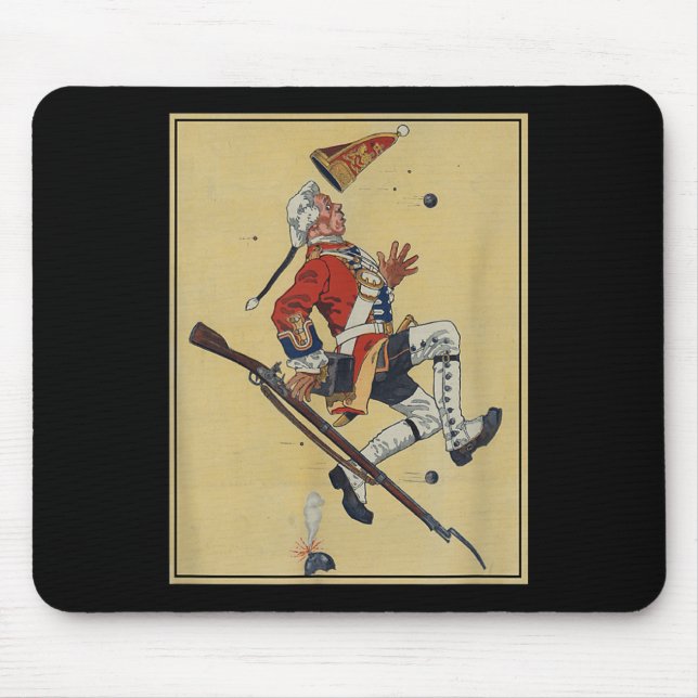British Redcoat Soldier Dodges Bullets - American  Mouse Pad (Front)