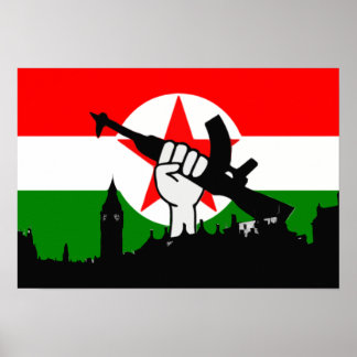 British Republican Fighters Flag above Parliament Poster