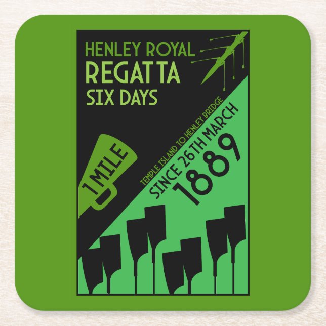 British River Thames Regatta Square Paper Coaster (Front)