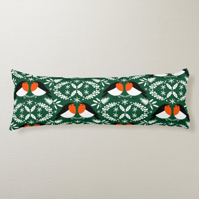 British Robin Redbreast Body Cushion (Front)
