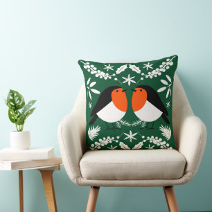 British Robin Redbreast Cushion