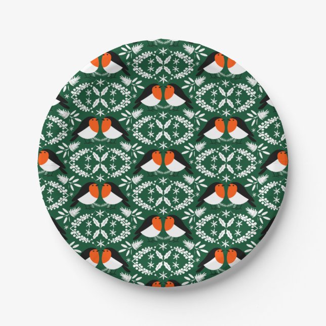 British Robin Redbreast Paper Plate (Front)