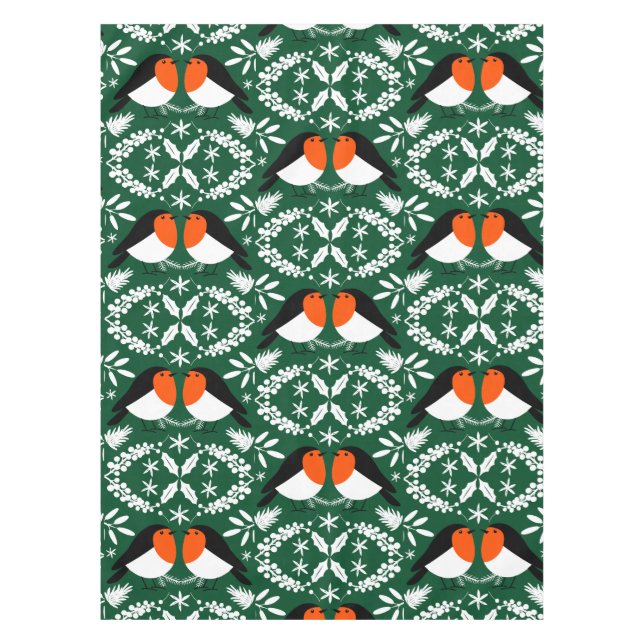 British Robin Redbreast Tablecloth (Front)