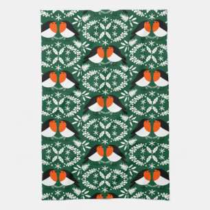 British Robin Redbreast Tea Towel