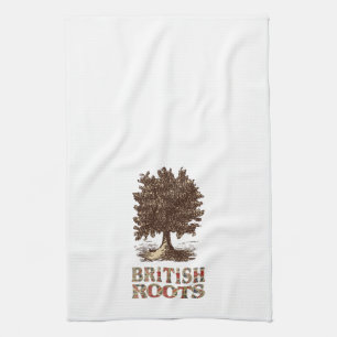 British Roots Family Tree Tea Towel Kitchen Towel
