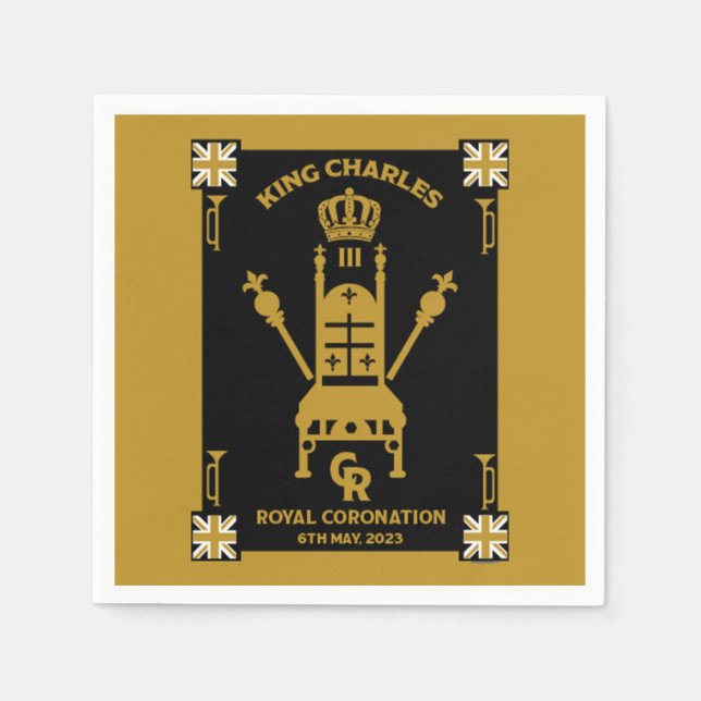 British Royal Coronation King Charles III     Napkin (Front)