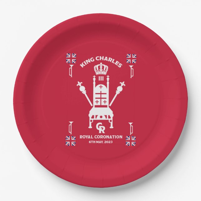 British Royal Coronation King Charles III    Paper Plate (Front)