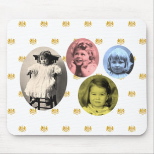 British royal girls with coat of arms mouse pad