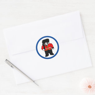 British Royal Guard UK Badger Beefeater Cartoon Classic Round Sticker