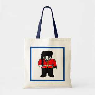 British Royal Guard UK Badger Beefeater Cartoon Tote Bag