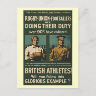 British rugby, football players call for duty postcard