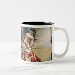 British Sailors Boarding a Man of War, engraved by Two-Tone Coffee Mug
