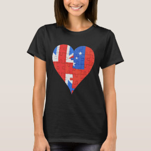 British Samoan Flag Heart T-Shirt