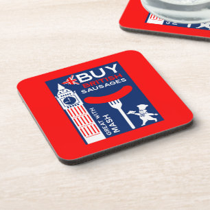 British Sausage And Mash Kitchen Coaster