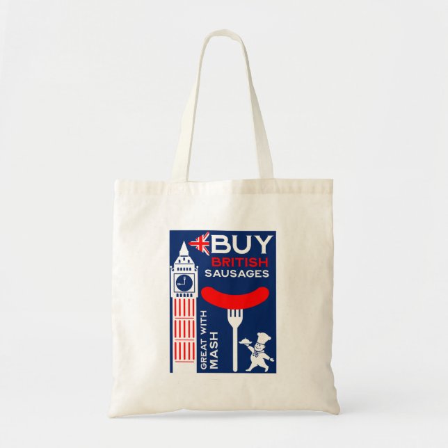 British Sausage And Mash Kitchen Tote Bag (Front)