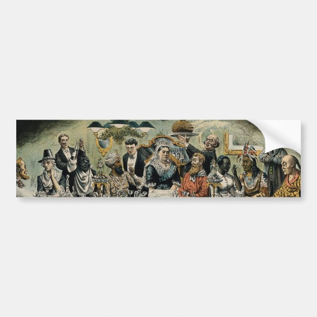 British Scrooge Queen Victoria Christmas Dinner Bumper Sticker (Front)