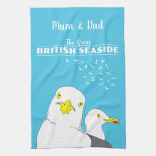 British Seaside Devon and Cornwall Souvenir Tea Towel