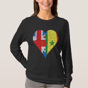 British Senegalese Flag Heart T-Shirt